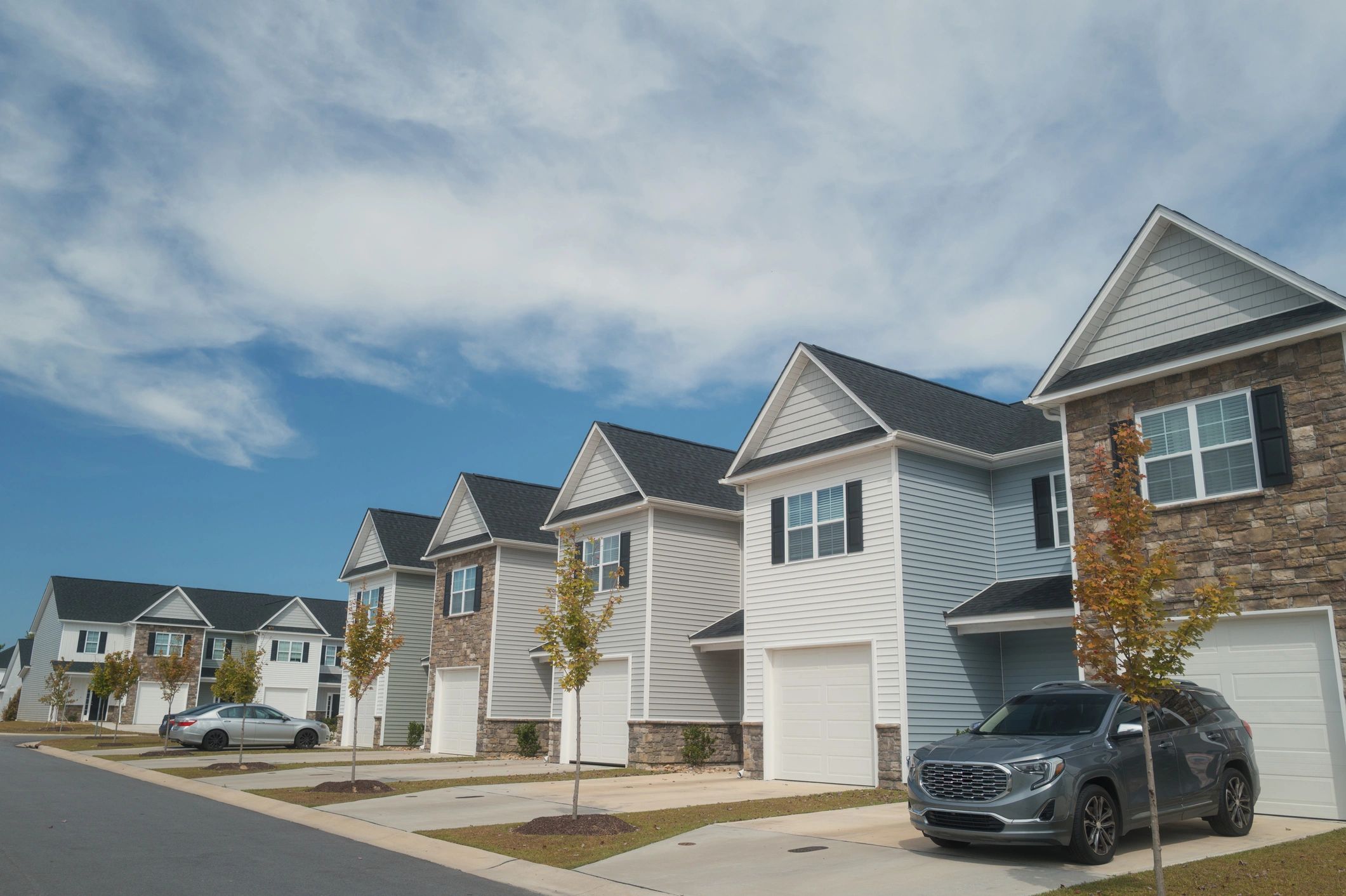Townhome community streetscape